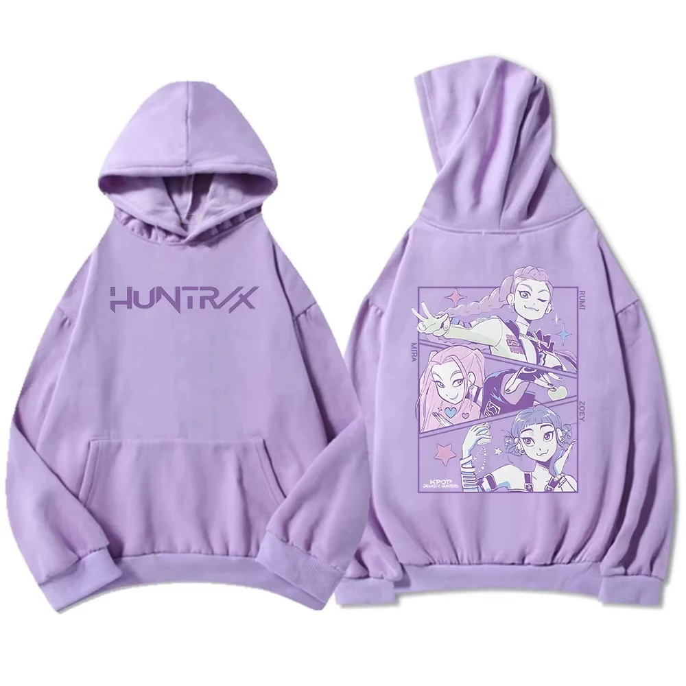 2025KPop Demon Hunters Felpa con cappuccio grafica del film Pullover Felpa con cappuccio moda Casual Street Autunno Inverno Manica lunga in cotone Sudadera con cappuccio