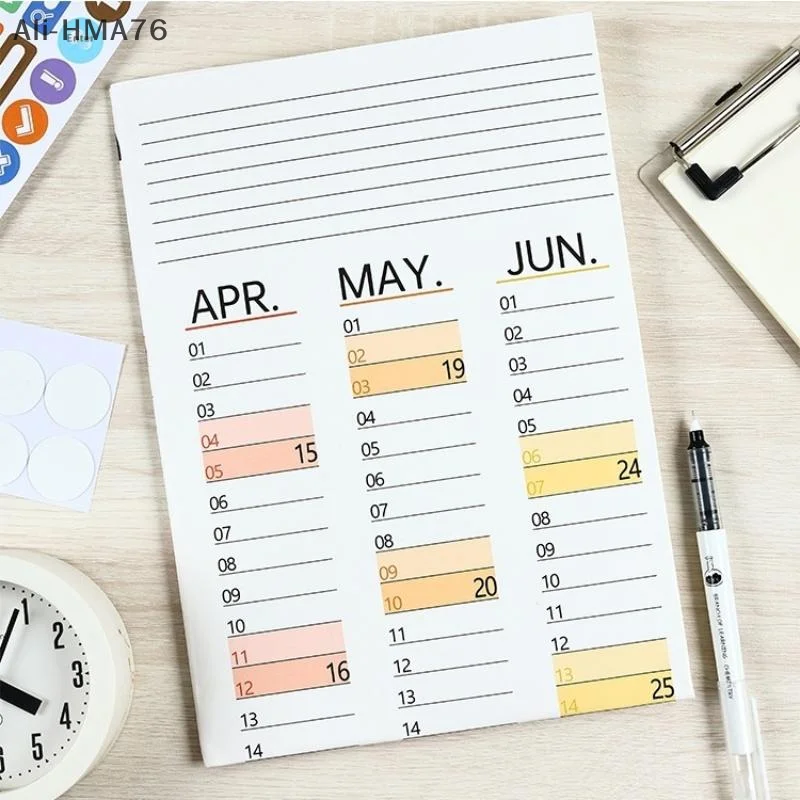 2026 calendário de parede folha de programação única anual pendurado na parede calendário em branco cinta memo planejador diário simples decoração do quarto