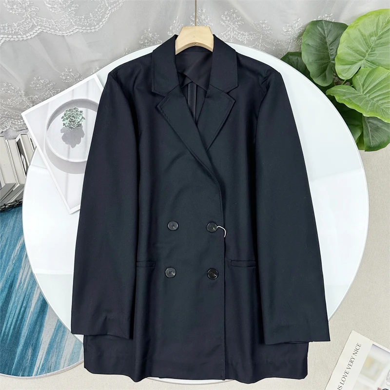 

Double Breasted Slim Fit Tailored Woolen Suit Jacket for Women Long Sleeve Business Wear Autumn Fashion Commute Style