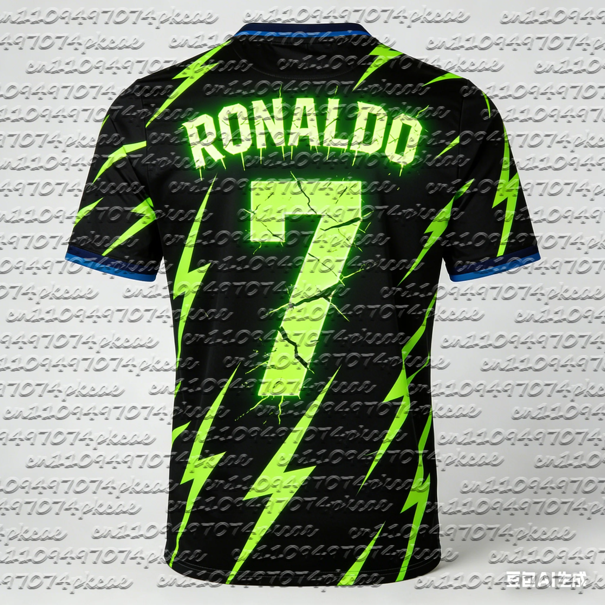 

Джерси Роналду Lightning Crack 2026, черно-неоново-зеленый, дышащий, быстросохнущий, летняя уличная одежда, унисекс, для фанатов, подарок для фанатов с короткими рукавами