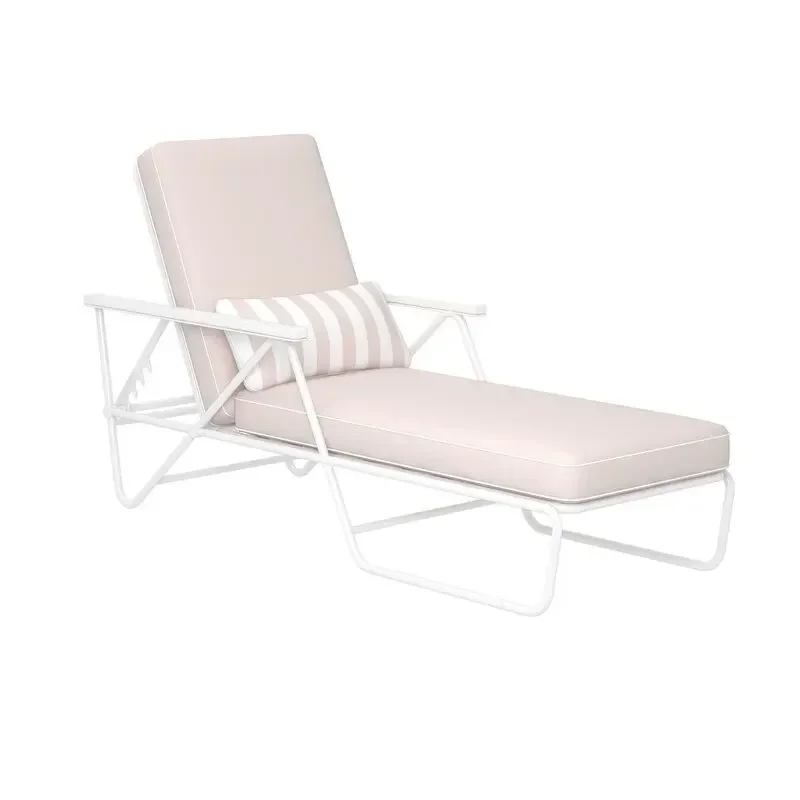 

2026 Custom outdoor furniture modern Platonic pink garden metal beach sun loungers for pool side