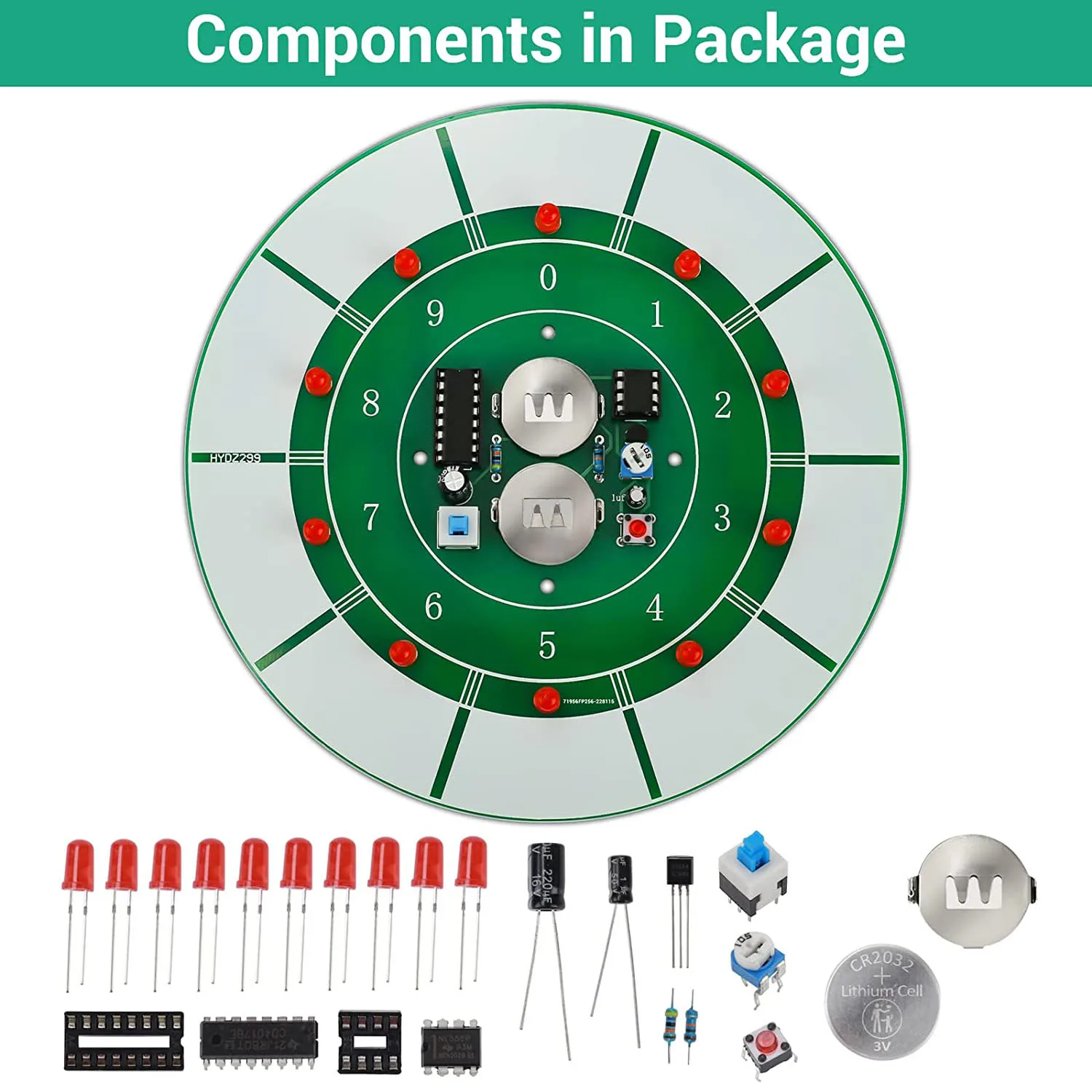 DIY Electronics Kit LED Light Lucky Wheel Soldering Practice Adjustable Speed Prize Wheel Spinner DIY Welding Training Party Toy