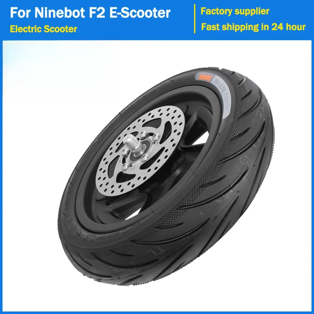 

Wheel for Segway Ninebot F2 Electric Scooter 10 Inch Front Wheel Hub with 10x2.5 Vacuum Tire Assembly Kickscooter Accessories