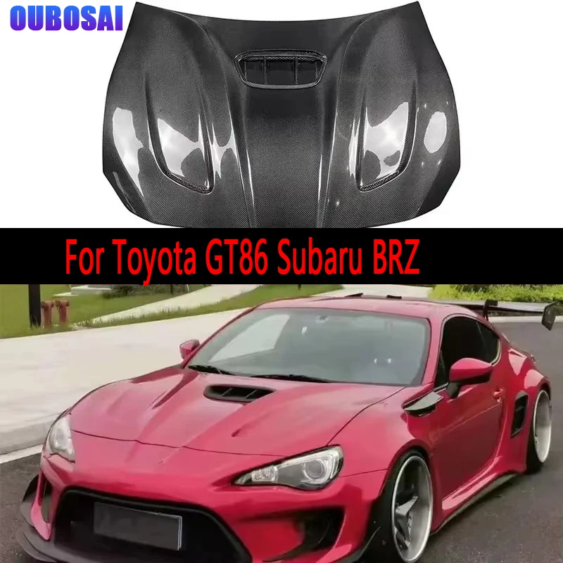 

For Toyota GT86 Subaru BRZ Carbon Fiber Hood Engine Cover Hood Car Headliner Hood Cutout Cooling Front Cover body kit