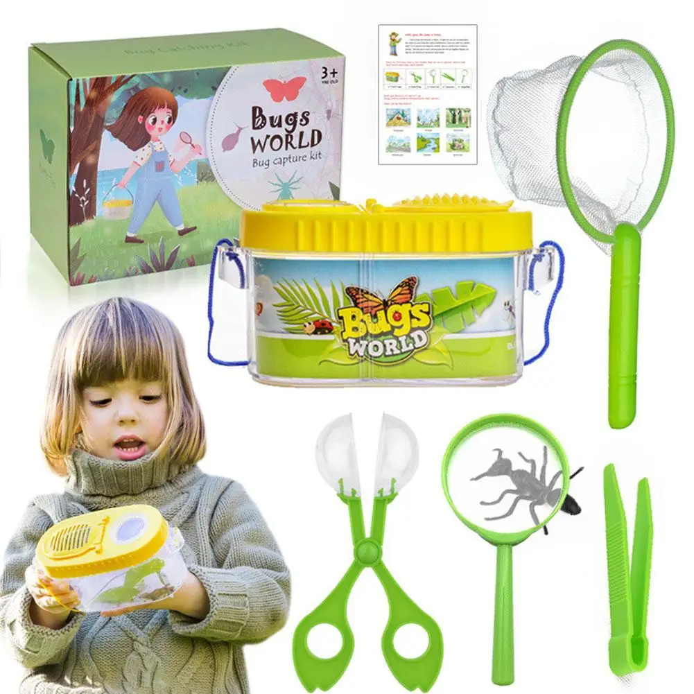 

Bug Catcher Kit for Kids Bug Catching Toys Set Bug Net Critter Keeper Magnifying Glass Tweezers Explorer Kit Outdoor Toy