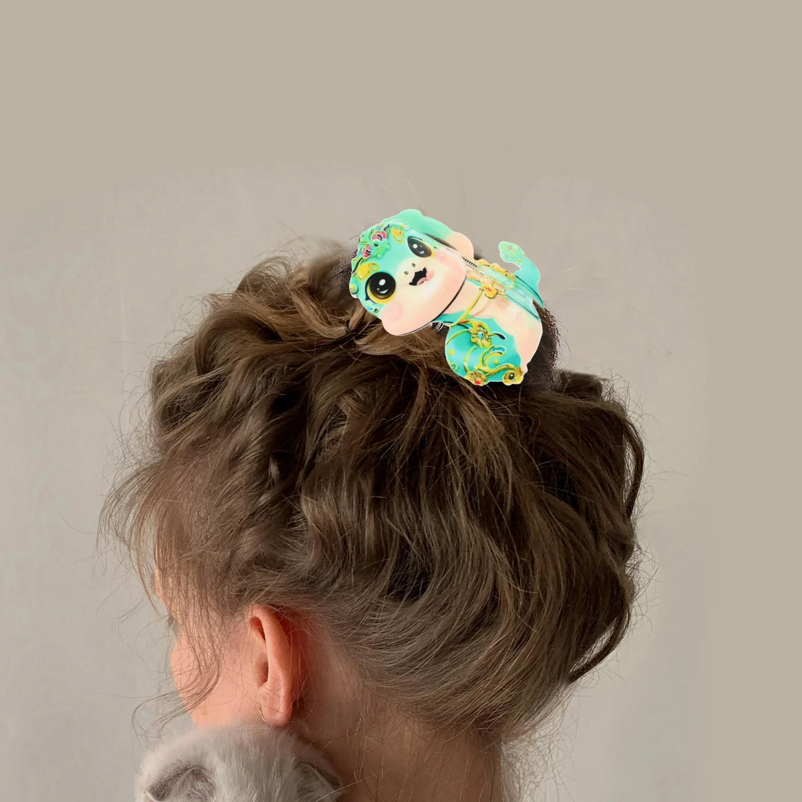 Grampo de garra de cabelo de cobra bonito dos desenhos animados pequeno animal em forma de plástico mini banana mandíbula grampos de cabelo para mulher