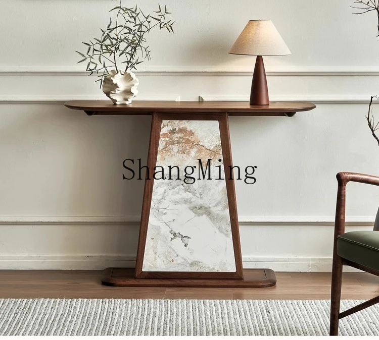 علبة شريط من خشب الجوز الأسود SM، جميع طاولة المدخل البسيطة، طاولة بسيطة على الطراز القديم #4