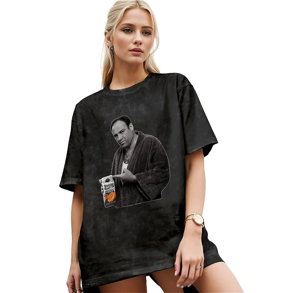 Tony Soprano Some Pulp Mafia Street Wear Washed T Shirt Men  Awesome Cotton T-Shirts Beach O Neck Fashion Tees Oversized Tops