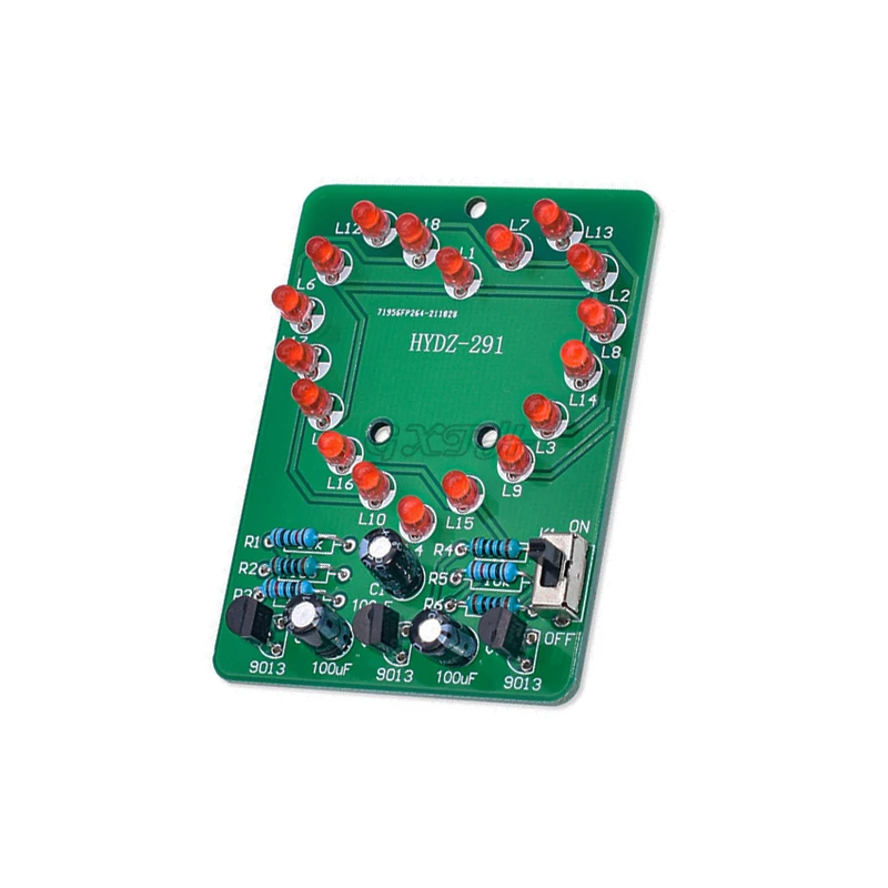 Kit lampada ad acqua a forma di cuore a LED parti fai da te formazione didattica elettronica saldatrice assemblaggio di produzione