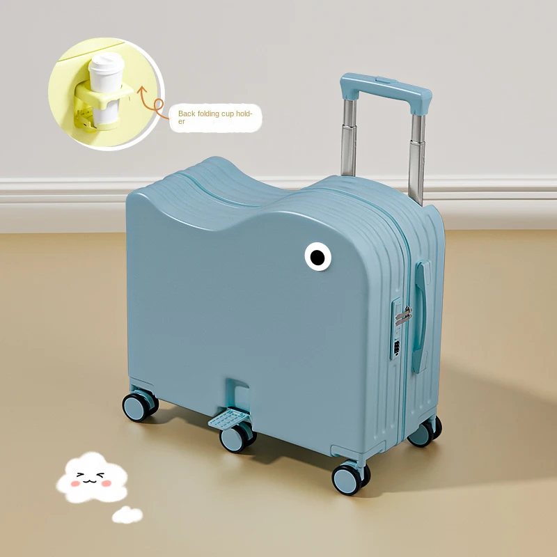 Valise Voyage Légère à 6 Roues pour Enfant, Bagage à Main, Dessin Animé, Peut S'asseoir, 22/24 Pouces valise