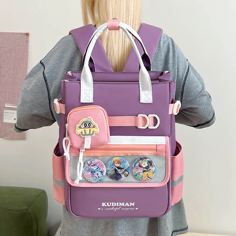 Casual backpack for both men and women, schoolbag for students, handheld bag for extra classes Women's backpack