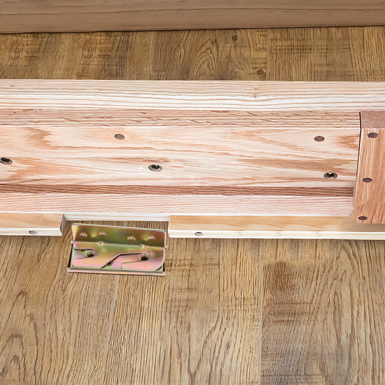 4個の目に見えないベッドハードウェアブラケット、パネル家具や木製ベッドにユニバーサルフィット、取り付けと分解が簡単