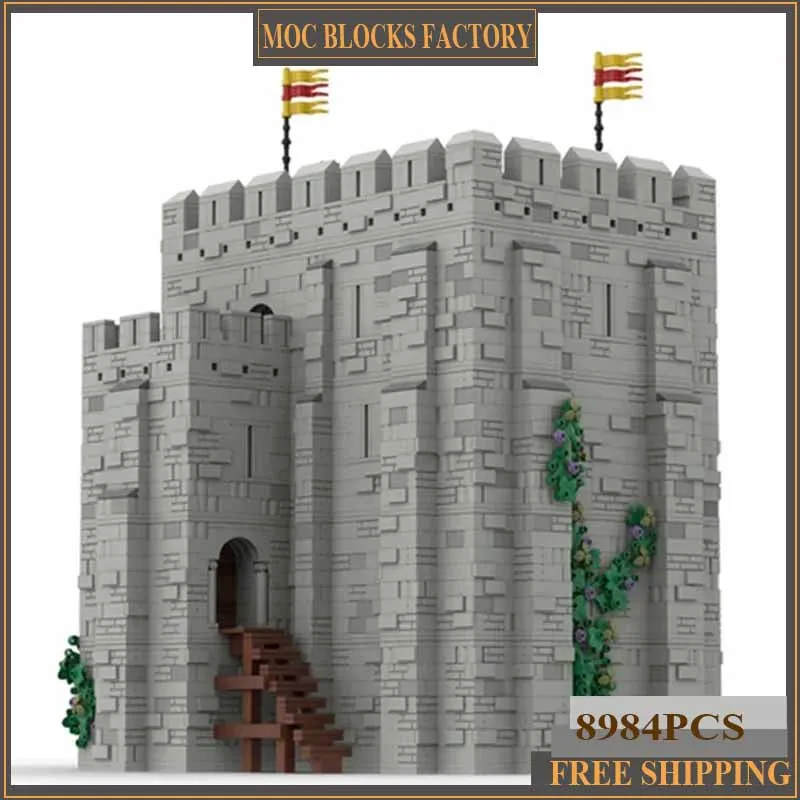 Medieval Castle Model Moc Building Bricks Norman Keep Fortress Technology Modular Blocks Gifts Christmas Toys DIY Sets Assembly