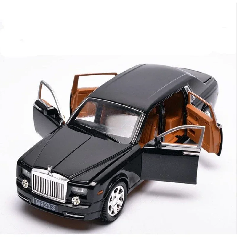 1:24 Diecast Alloy Car Model Rolls Royce Phantom Metal Toy Car Wheels Simulation Pull Car Collection Gift