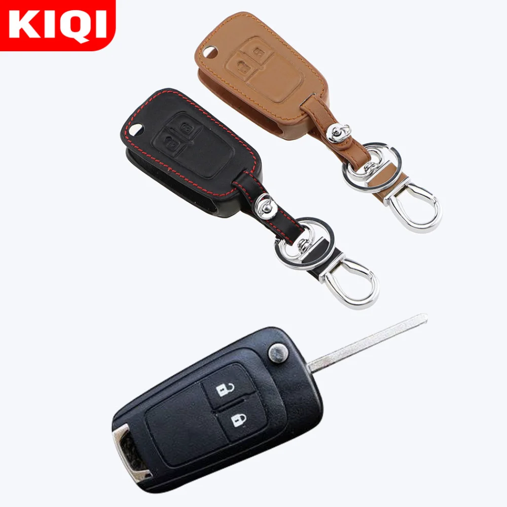 Leather Car Folded Key Case Cover Fob Holder Fit for Chevrolet Cruze Trax Spark Epica Lova Camaro Impala for OPEL