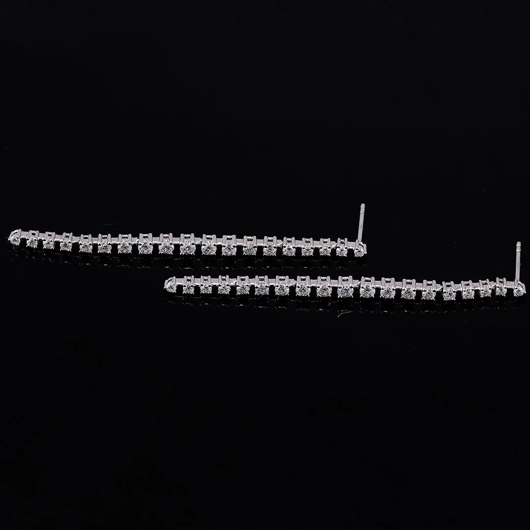 Provence Luxury Drop Earring for Women 18KGold DEF/VS Lab Diamonds Engagement Jewelry Gradually Stud Earring Personalized Custom