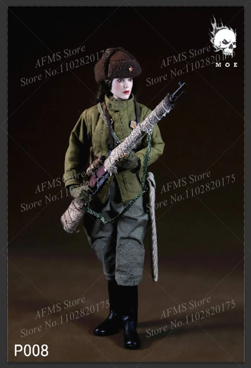 MOETOYS P008 1/6 Scale Collectible Figure Brave Snow Sniper Soviet  Assault Female Officer 12Inch Women Soldier Model Dolls