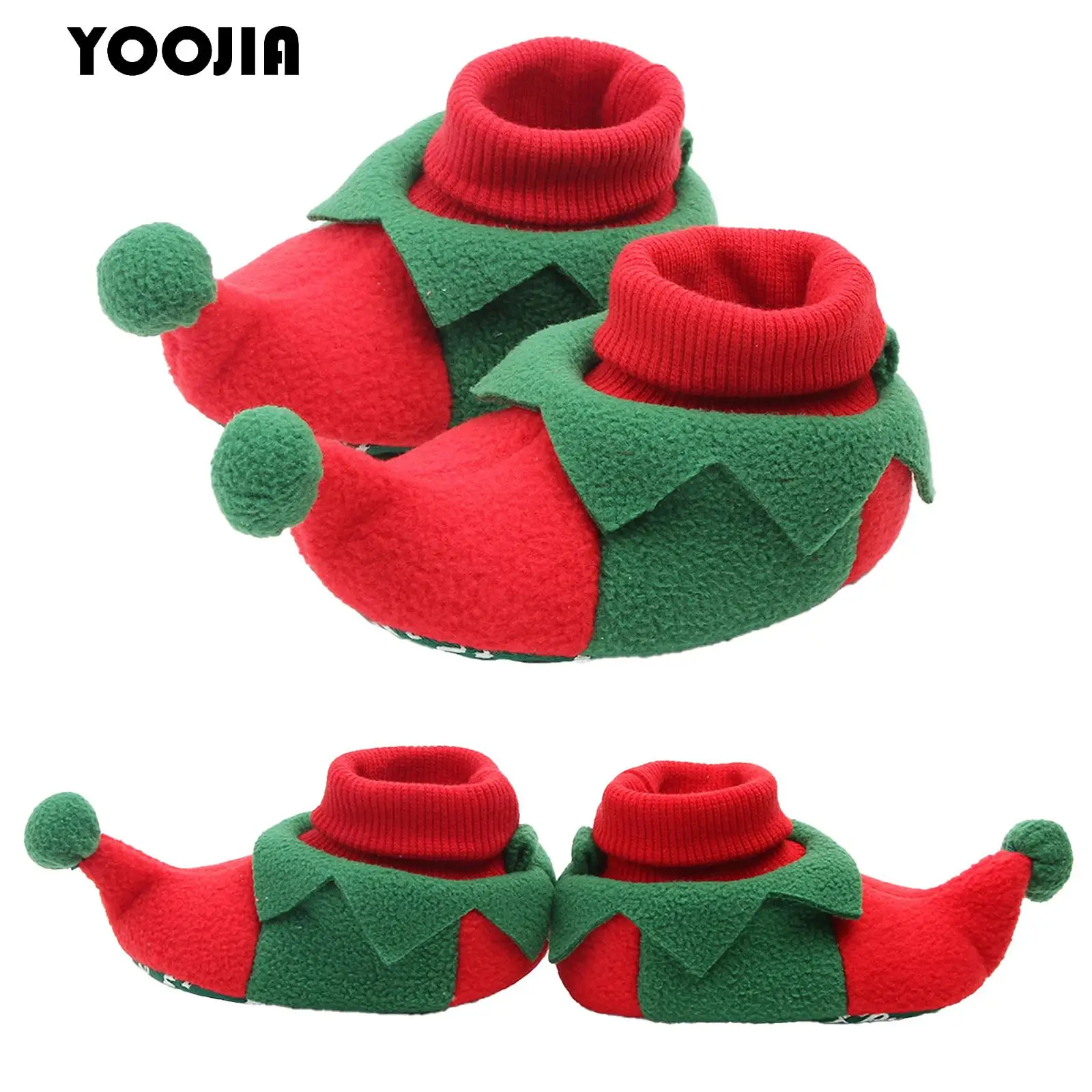 Fashion Fleece Warm Christmas Boots Kids Girls Boys Santa Claus Christmas Tree Soft Anti-slip Sole Crib Prewalker Shoes Footwear