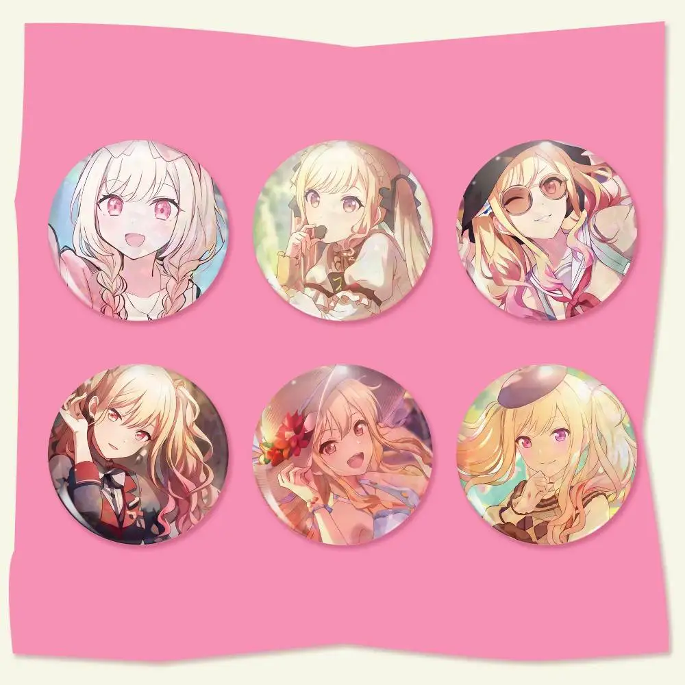 Insignia de Project SEKAI para Mochilas, Accesorios, Iconos de Manga, Broches Redondos de Dibujos Animados para Ropa, Decoración de Bolsos, Regalos