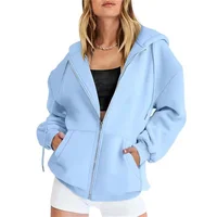 Spring Autumn Winter Fashion Zipper Hoodies Women Cardigan Coat Daily Long Sleeve Tops Versatile Casual Hoodies Women Sweatshirt 6