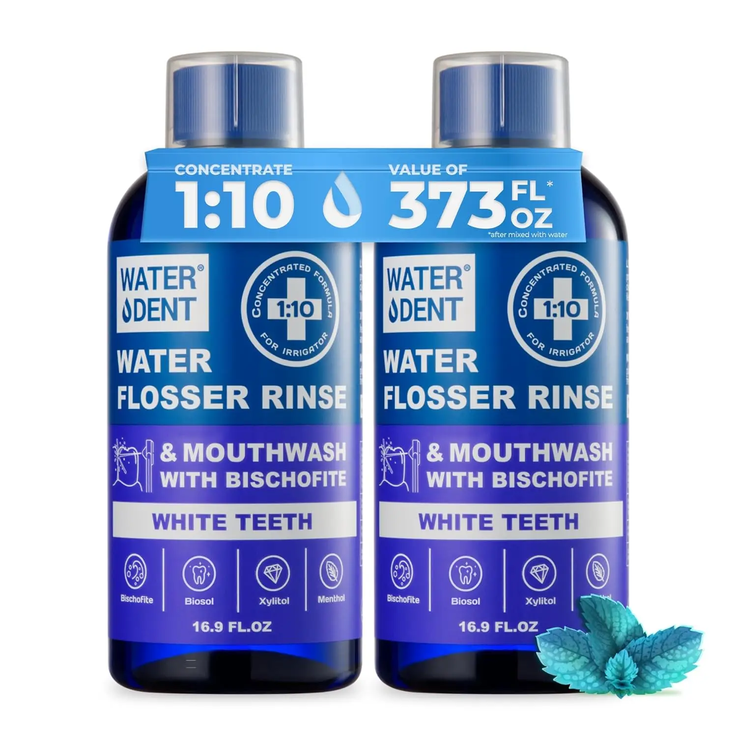 

Alcohol-Free Whitening Mouthwash for Water Flosser, Mint, 33.8 fl oz (2 Pack)