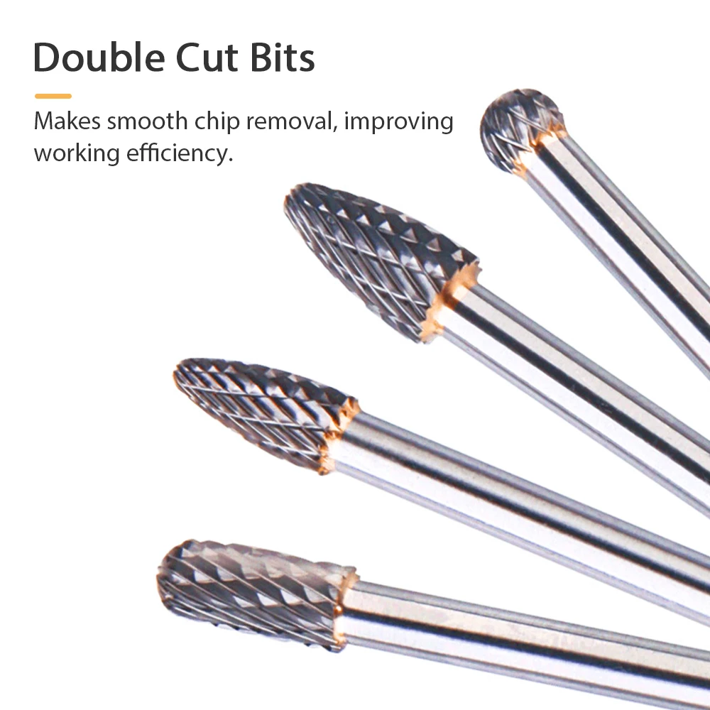4 шт., вольфрамовая сталь, хвостовик 1/4 дюйма, роторные режущие заусенцы, диаметр режущей кромки 10 мм, длина 150/160 мм для резьбы, полировки, сверления
