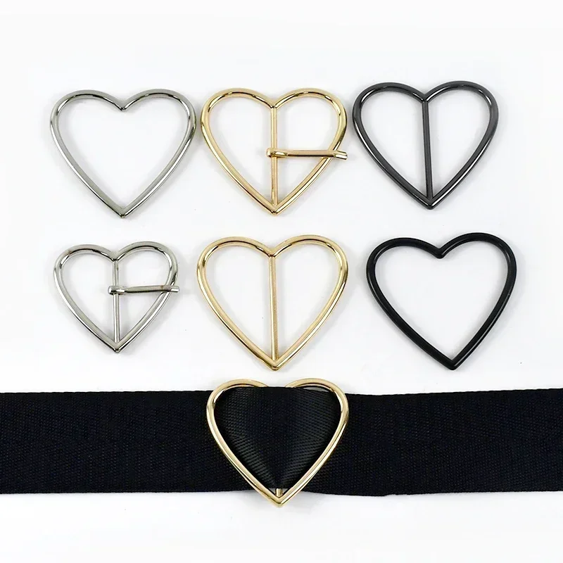 5/10Pcs Meetee 20/25/30/35/40mm Metal Buckles Heart O Ring Hook Bag Strap Tri-Glide Sliders Webbing Pin Belt Buckle Accessories