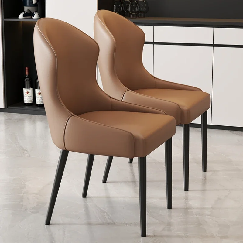 

Relaxing Metal Chairs Waterproof Armless Design Modern Dining Chairs Nordic Leather Party Home Furniture