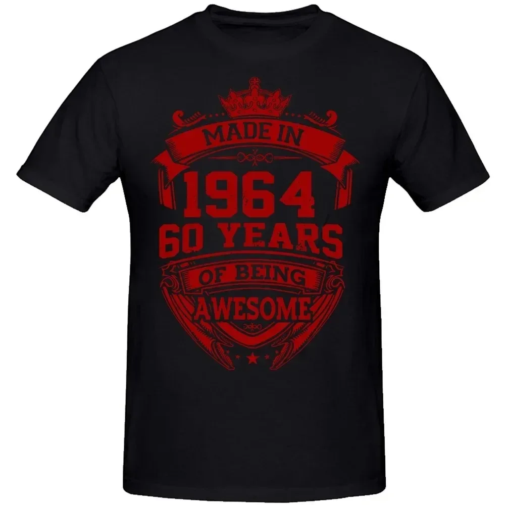 Men Women Birthday Anniversary Funny T-shirts Made In 1964 60th 60 Years Old Vintage Cotton T Shirt Gift Short Sleeve Tee Tops