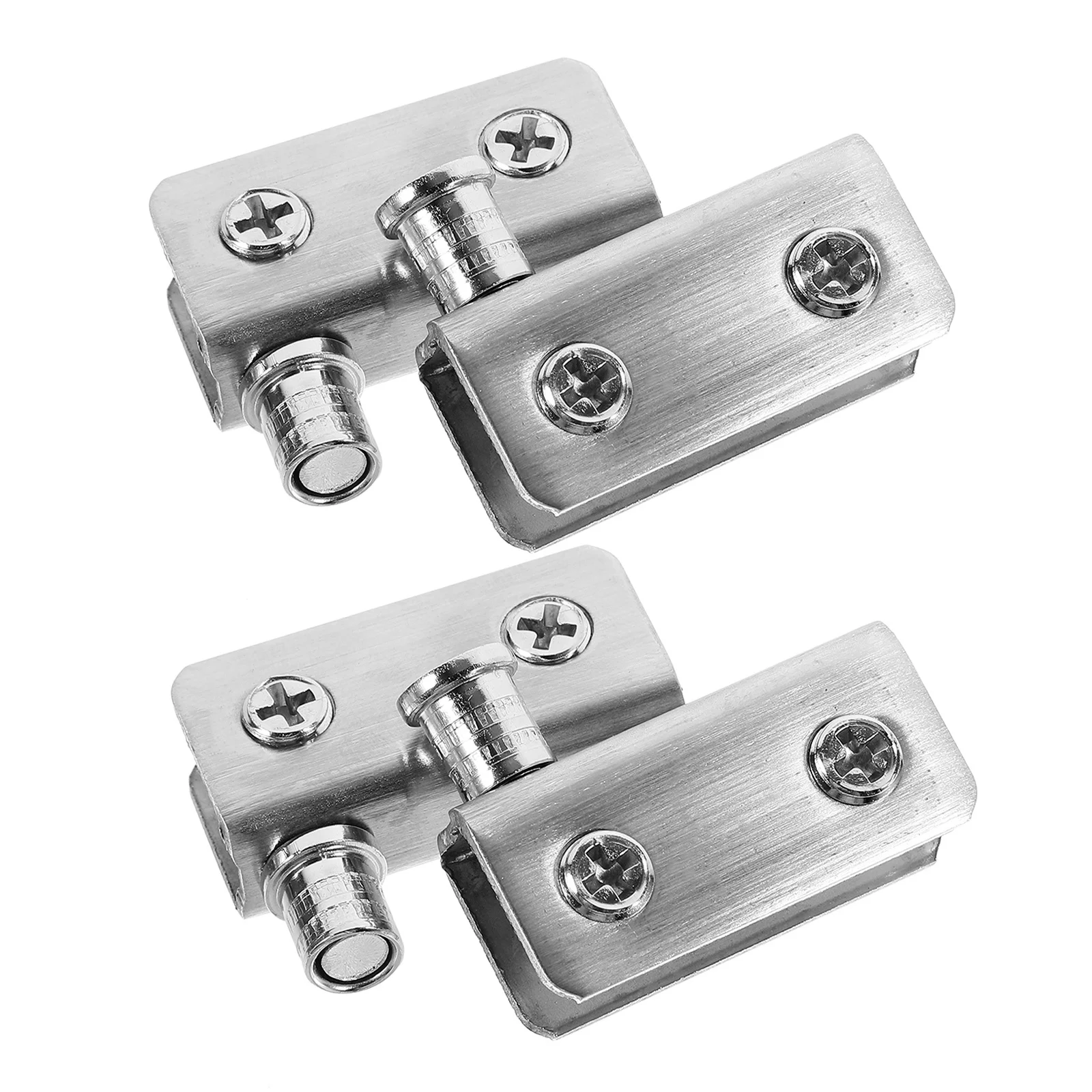 4 قطعة مفصل باب زجاجي من الفولاذ المقاوم للصدأ متين وسهل التركيب للاستحمام والحمام بدون إطار معدني هادئ يدوم طويلاً