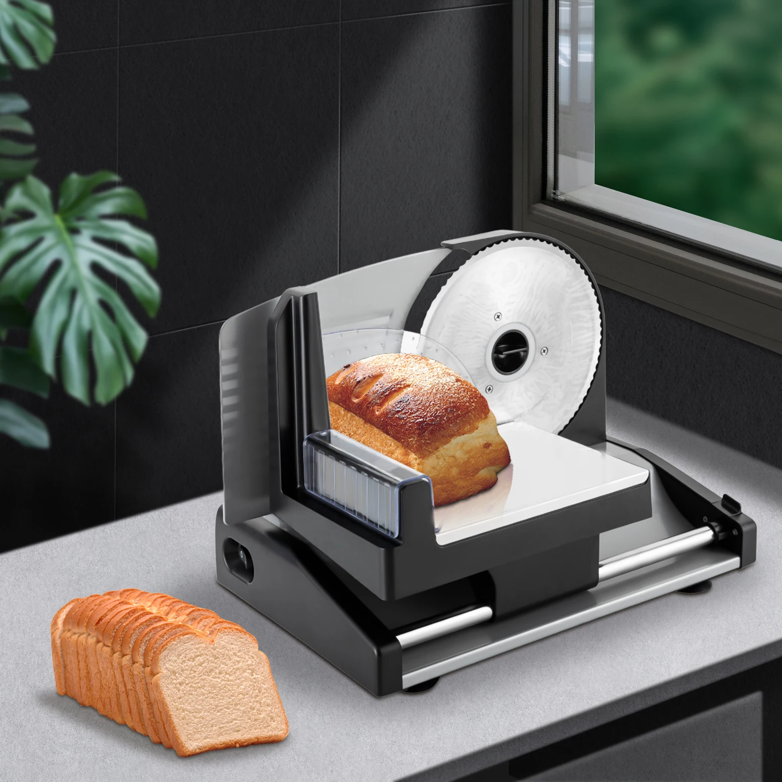 200W Small Electric Food Slicer Meat Food Household Desktop Meat Slicer Lamb&beef Slicers 1-15mm Bread Ham Meat Cutting Machine