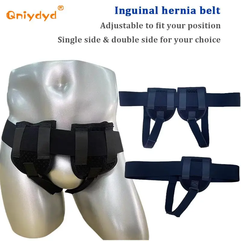 Inguinal Hernia Belt Brace Recovery Support with Movable Pain Relief Pads Adjustable Size Universal Use for Elderly