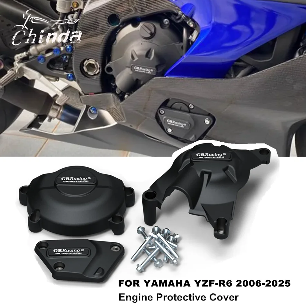 

Motorcycle Engine Cover Sets Bonnet Protector Engine Cover FOR YAMAHA YZF R6 YZF600 YZF-R6 2006-2025