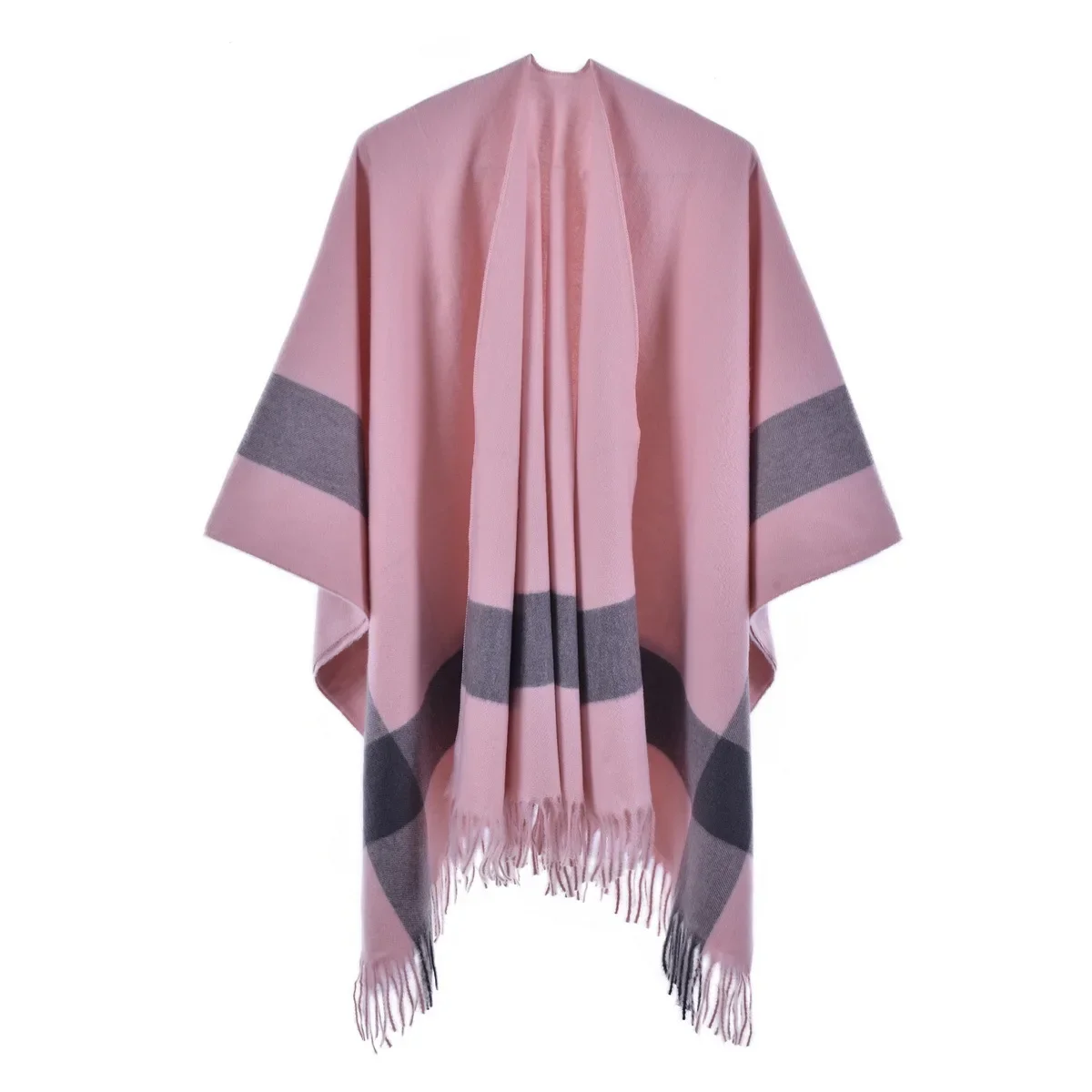 Poncho Autumn and Winter Women's Knitted Double Sided Large Shawl European American Imitation Cashmere Warm Cloaks Lady Capes