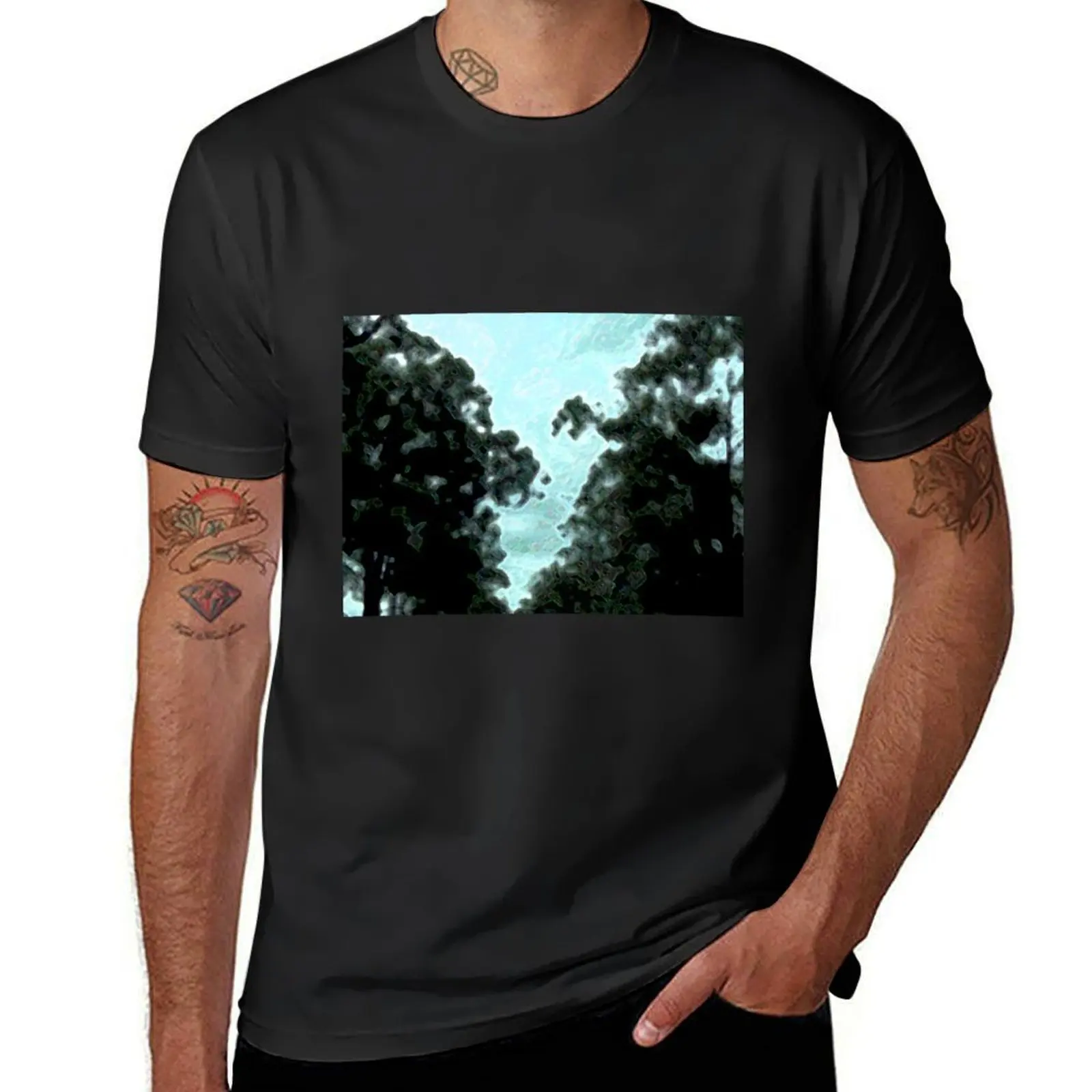 effect with trees T-Shirt cute clothes oversized plain t shirts men