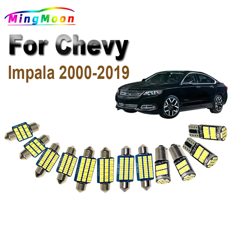 For Chevrolet Chevy Impala 2000-2013 2014 2015 2016 2017 2018 2019LED Interior Map Dome Trunk Light Kit License Plate Lamp