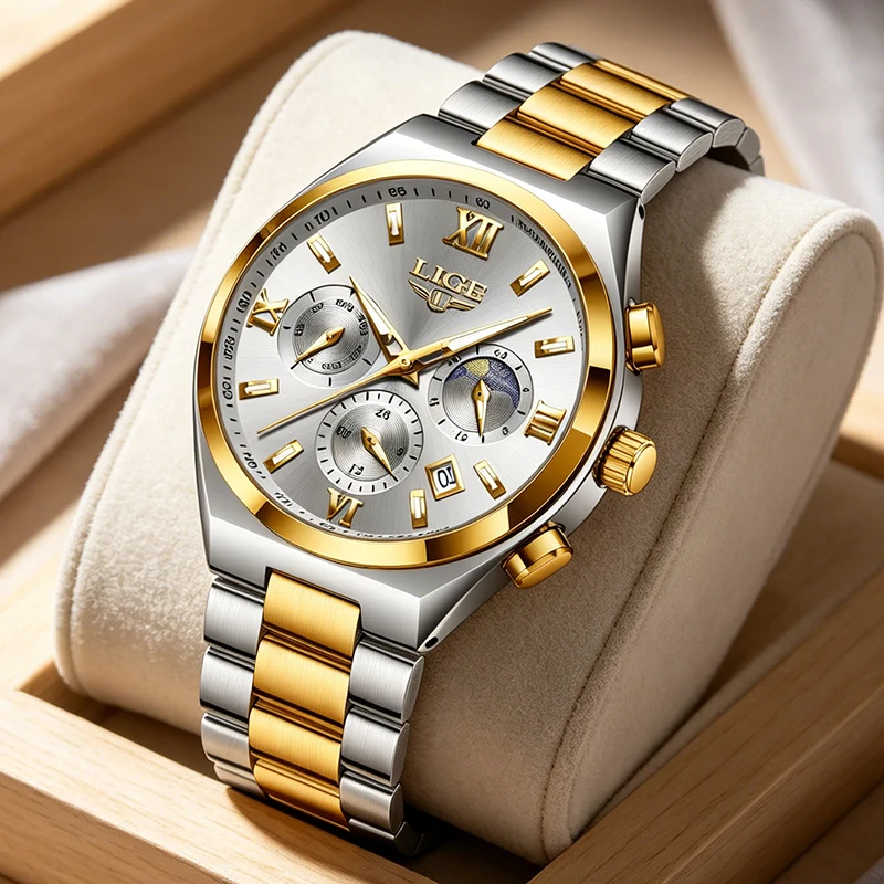 LIGE New Elegant Women Watch Fashion Top Brand Luxury Waterproof Women's Bracelet Watch Casual Luminous Quartz Date Chronograph