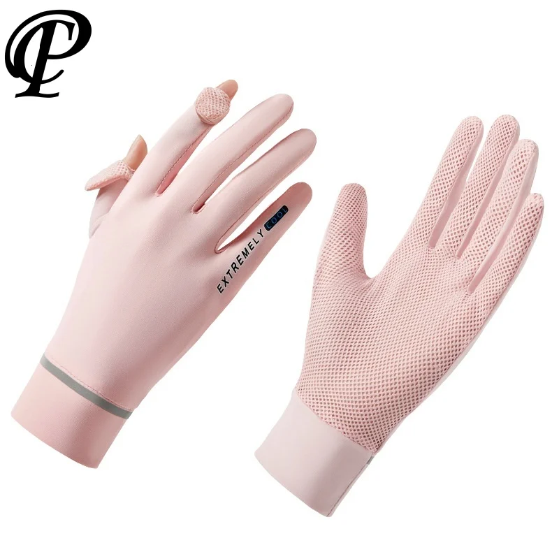 

Sunscreen Cycling Gloves Electric Scooter Fishing Women Cool Summer Mesh Breathable Elastic Thin Short Mittens mtb Accessories
