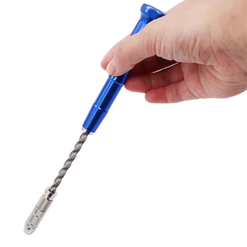 

Blue color Profession Semi-automatic Hand twist Drill Micro Hobby Craft Jewelry Wood Model Punching Tool Hand Drill Accessories
