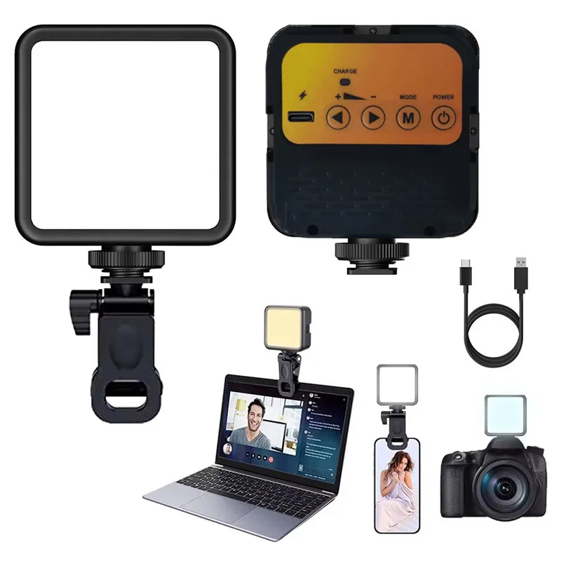 LED كليب الفيديو الضوئي التصوير المحمولة على الكاميرا 3000K-6000K ثنائي اللون الإضاءة الحذاء البارد لكاميرا DSLR كاميرا الفيديو Gopro Vlog #6