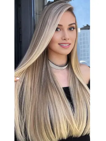 Synthetic 24Inch 16 Clips in Hair Extensions Long Straight Hairstyle Blonde Black Hairpieces Heat Resistant False Hair Daily Use