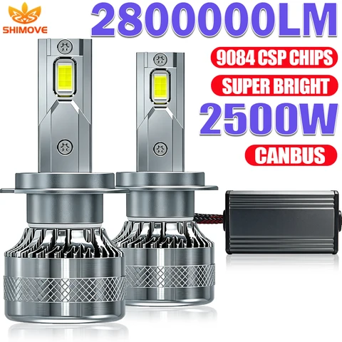 Светодиодные лампы H7 H4 H1 H11 9005 HB3 9006 HB4 Turbo Ultra Puissant LED Canbus для фар и противотуманных фар автомобиля