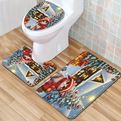 부드러운 변기 시트 쿠션, 옷장 매트, 세탁 가능 매트, 변기 시트 패드, 변기 시트 쿠션, 가정용 겨울 따뜻한 티올레 쿠션, 2 개 