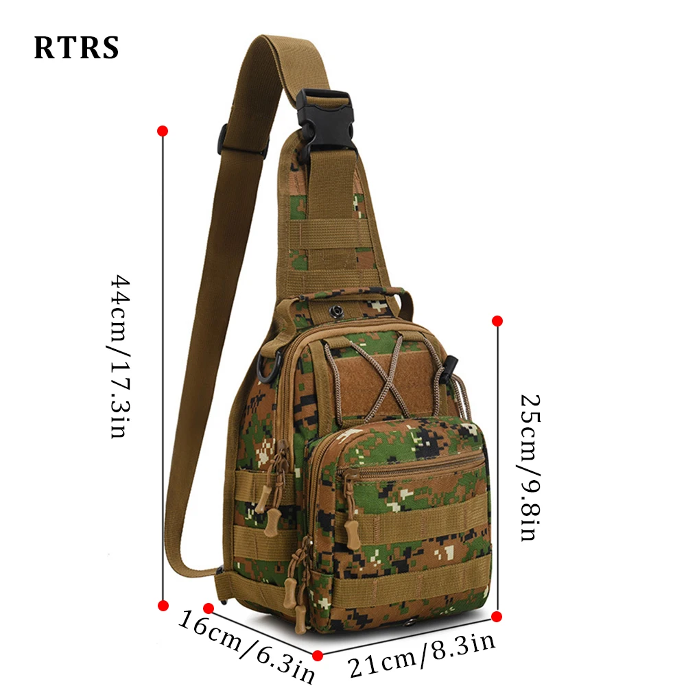 Outdoor Shoulder Bag  Military Tactical Pack Sling Bag Waterproof for Hiking Cycling Camping Hunting Trekking Traveling