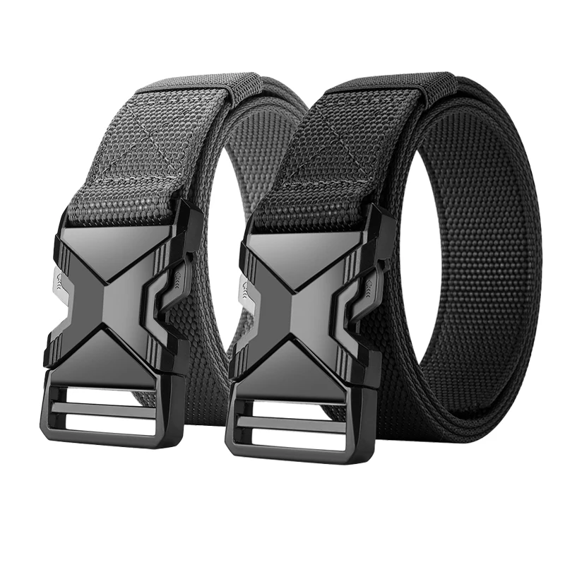 

DINISITON Durable Tactical Belt for Men Canvas Woven Waistband Comfortable Breathable Versatile Outdoor Sports And Work Belt