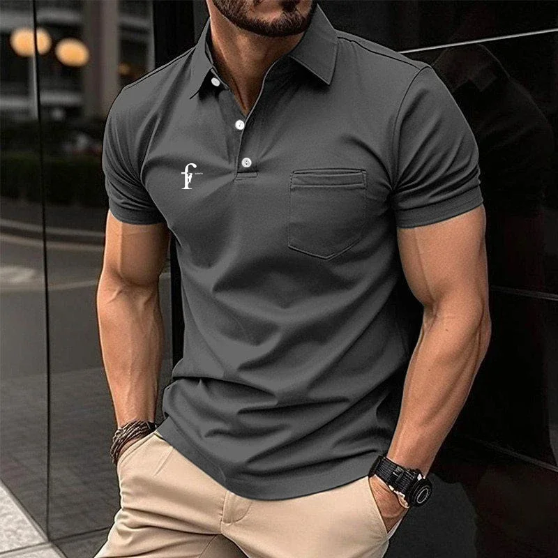 Abbigliamento uomo estate Casual Logo stampa manica corta risvolto Polo.