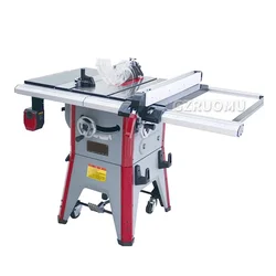 10 Inch Table Saw With Stand & Protective Cover 1800W Motor 2800 RPM 1015x 685mm Tabletop 90° Cross Cut & 0-45° Bevel