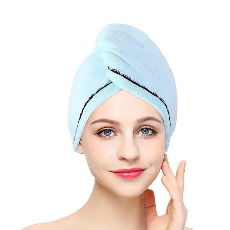 1pc Towel Dry Hair Cap Microfiber Hair Drying Wrap Strong Water Absorbent Thicken Triangle Shower Hat Quick-drying Shower Cap