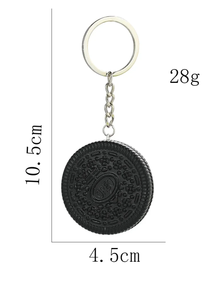 Simulated Oreo Keychain Creative Food Funny Biscuit Model Cute Fashion Car Key Ring Bag Pendant Trinkets Gifts Women\'s Jewelry