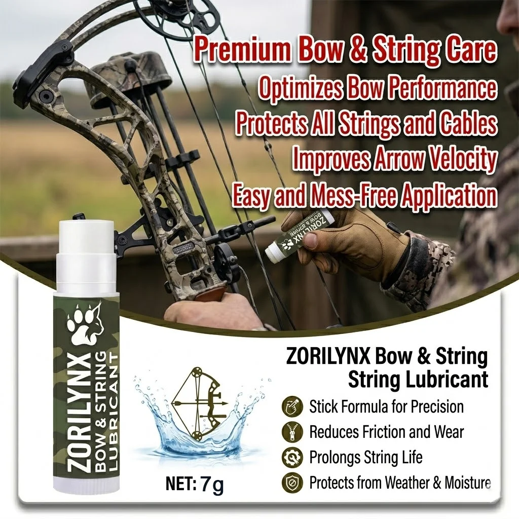ZORILYNX Archery Bow String Wax Stick Waterproof Lubricator for Longbow Compound Bow Crossbow Prevents Fraying & Conditions